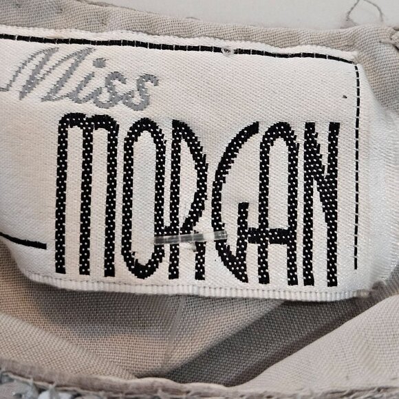 Vintage Miss Morgan Medium Sequin Silk Tank Top Silver Sparkle Hand Made NEW! - Picture 8 of 10